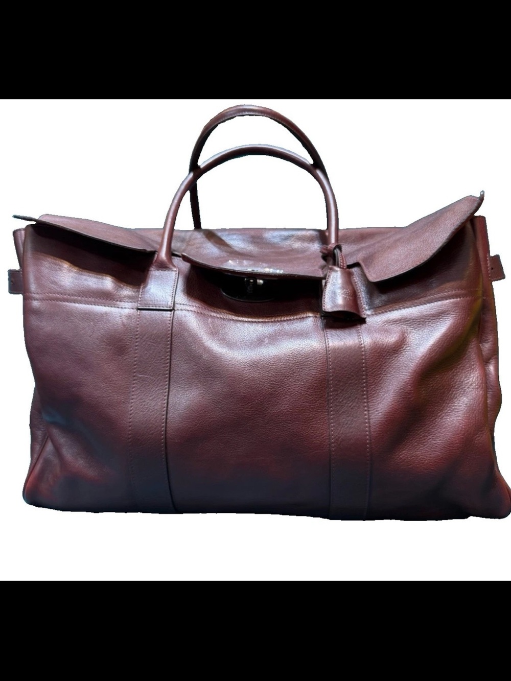 Mulberry Leather Travel Holdall in Burgundy